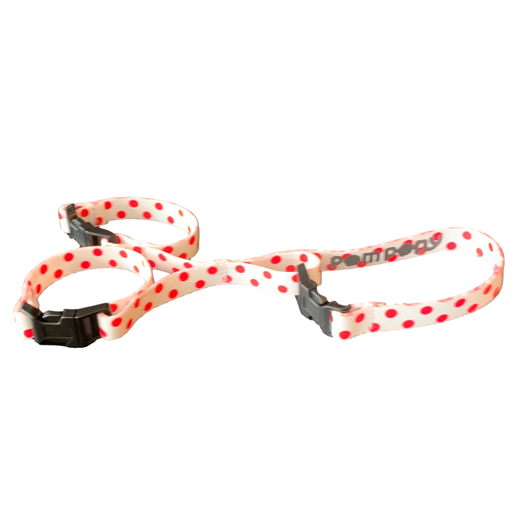 The Pom Pony - 2 Row Dot White with Red Dots